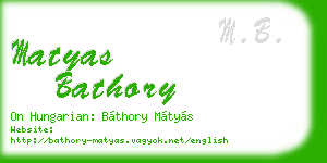 matyas bathory business card
